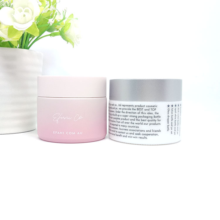 15g 20g 30g 50g 100g custom color pink and green opal white glass container cream jar pink glass cosmetic jar with plastic lid