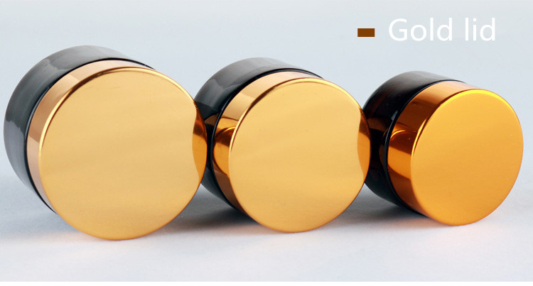 15g 20g 30g 50g 100g eco friendly amber cosmetic containers glass jar cosmetic packaging with black aluminum lid