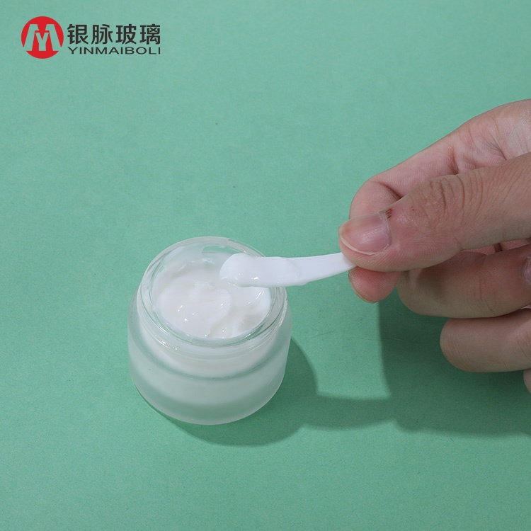 15g 20g 30g 50g 100g matte clear glass cosmetic cream jar with rose gold aluminum screw lid