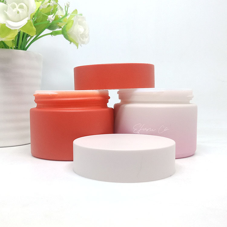 15g 20g 30g 50g 100g opal white pink and red glass container cream jar painting pink glass cosmetic jar with plastic lid