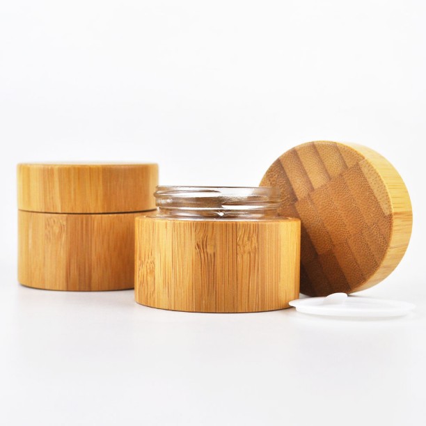 15g 20g 30g 50g 60g 100g 120g 150g 200g Bamboo glass pp cream bottle/jar with  bamboo wooden lid cosmetics containers packaging