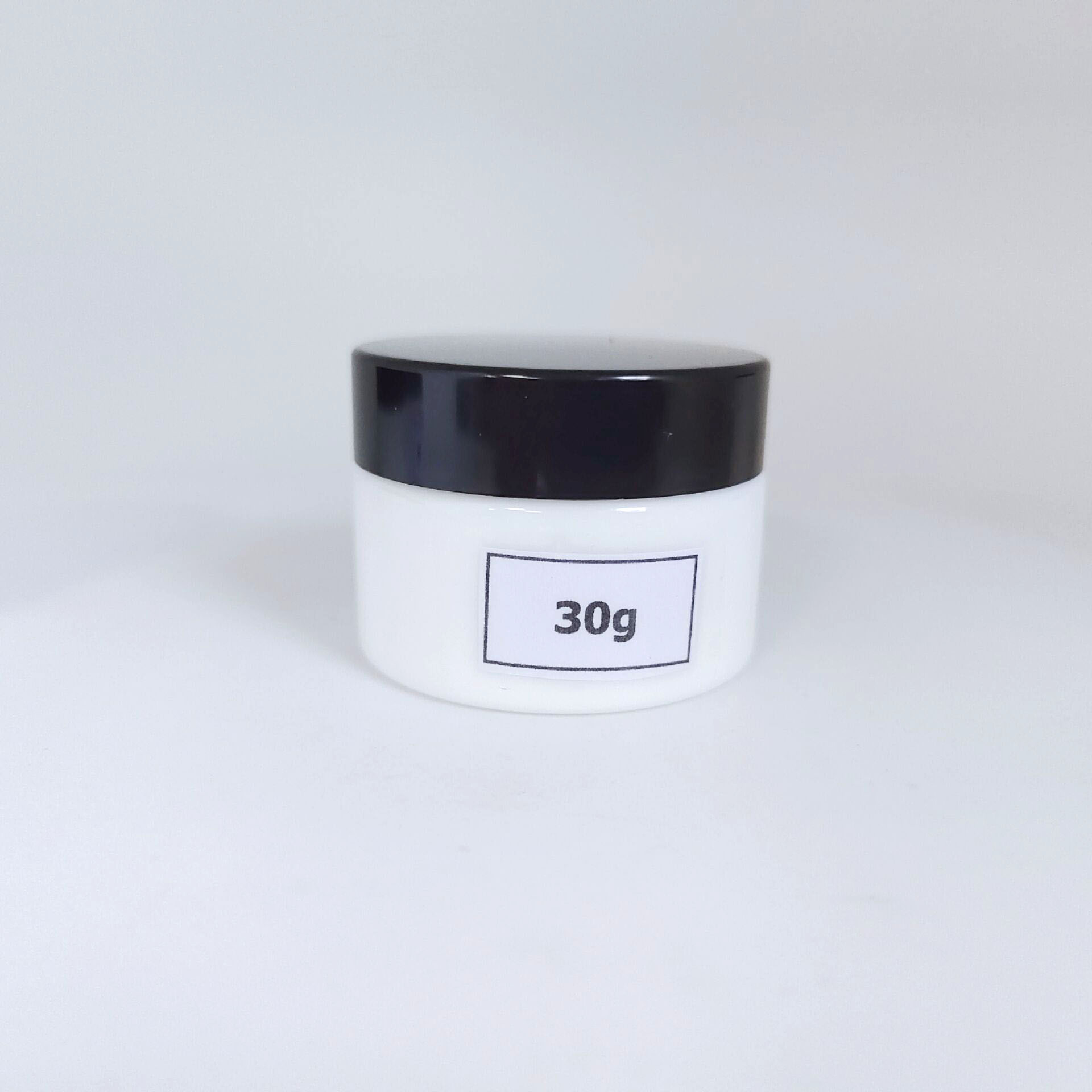 15g 20g 30g 50g Empty cosmetic opal white porcelain glass cream jar with black lid
