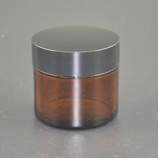 15g 20g 30g 50g amber glass cream jar black aluminum cap frosted glass cosmetic eye cream jar