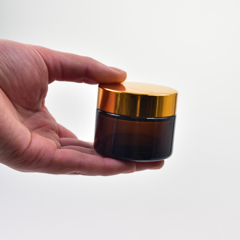 15g 20g 30g 50g amber round screw top eye cream jar skin care body lotion glass jar cosmetic containers glass bottles with lids