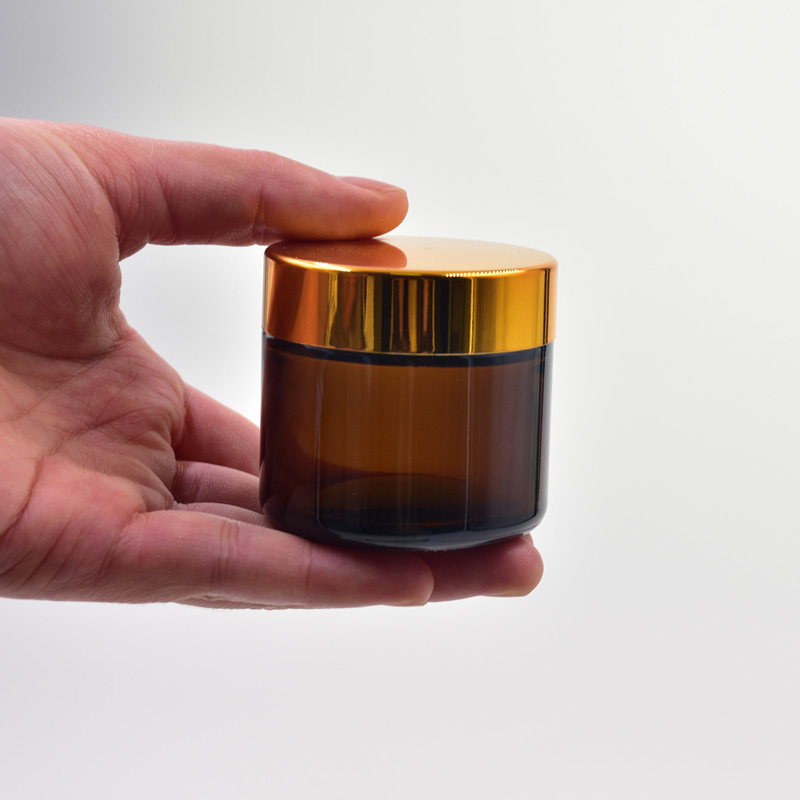 15g 20g 30g 50g amber round screw top eye cream jar skin care body lotion glass jar cosmetic containers glass bottles with lids