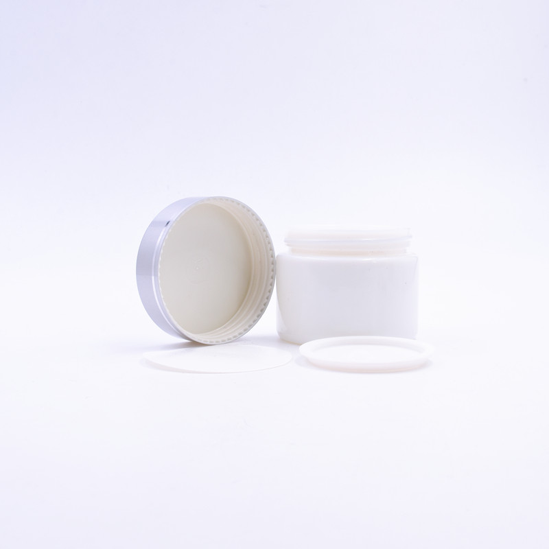 15g 20g 30g 50g100g white porcelain cream glass bottles with sliver plastic lid