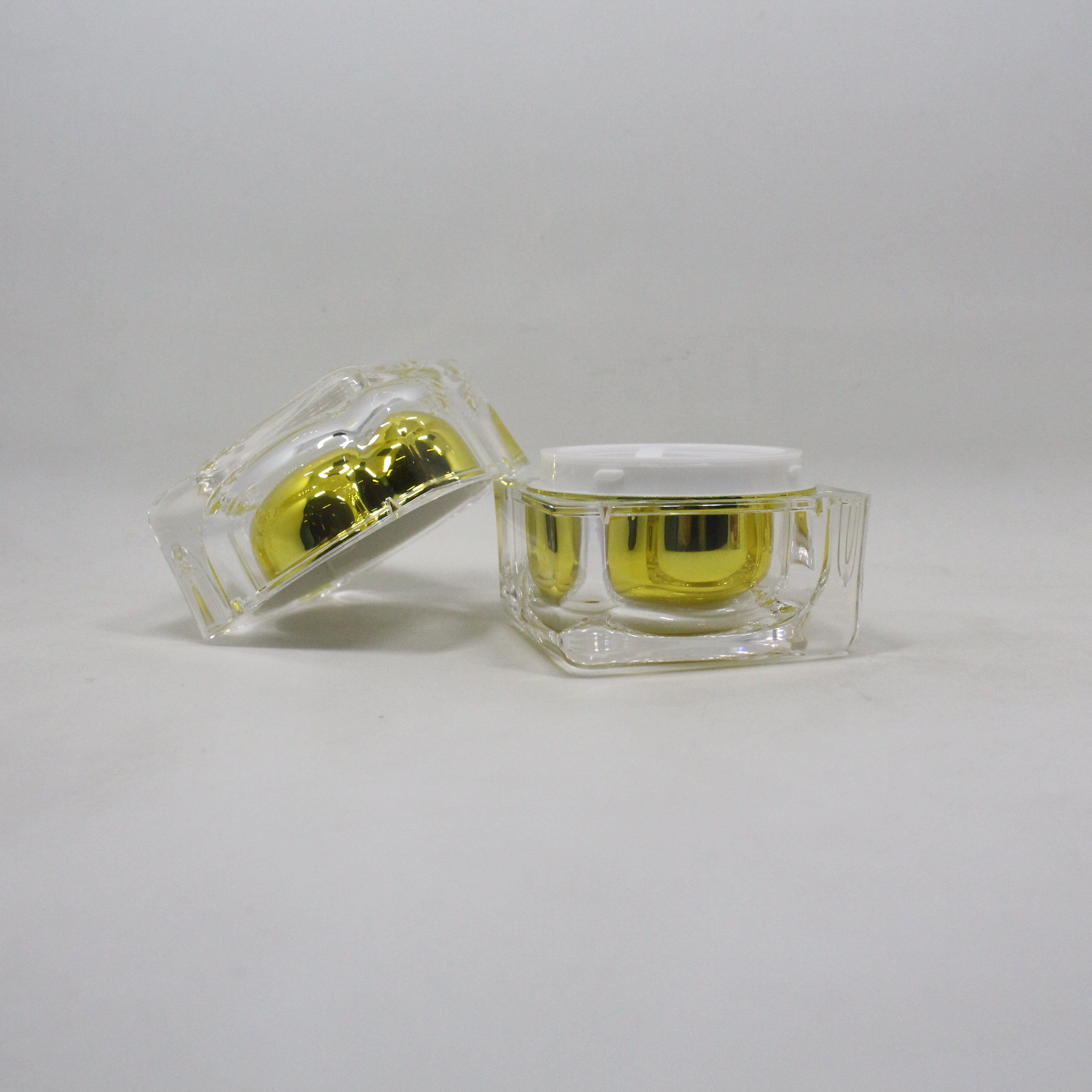 15g 20g 30g 50ml golden square acrylic face cream jar for cosmetics with good price