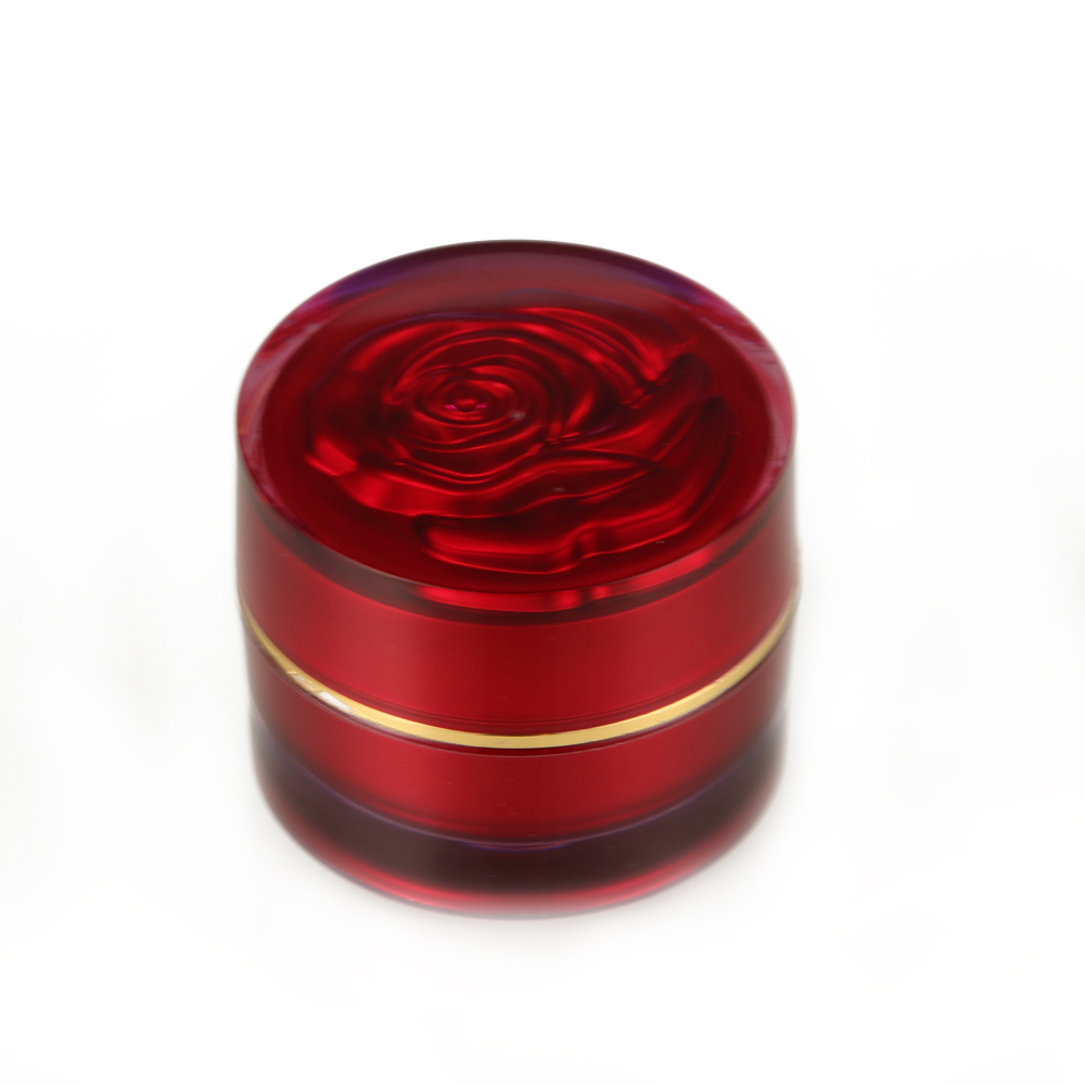 15g 20g 30g Rose Cap PS Cosmetic Cream Packaging Jar for Face Cream