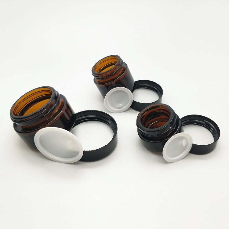 15g 20g  50g Silver Cream Glass Painted Bottle and Empty Glass Jar Spray Cosmetic with Screw Lid Cap