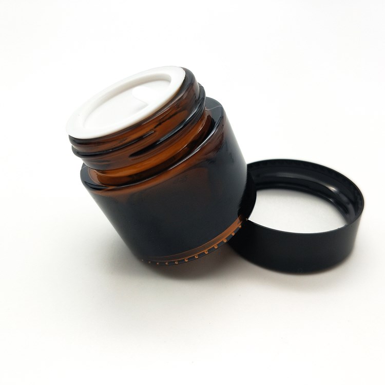 15g 20g 50g Silver Cream Glass Painted Bottle and Empty Glass Jar Spray Cosmetic with Screw Lid Cap