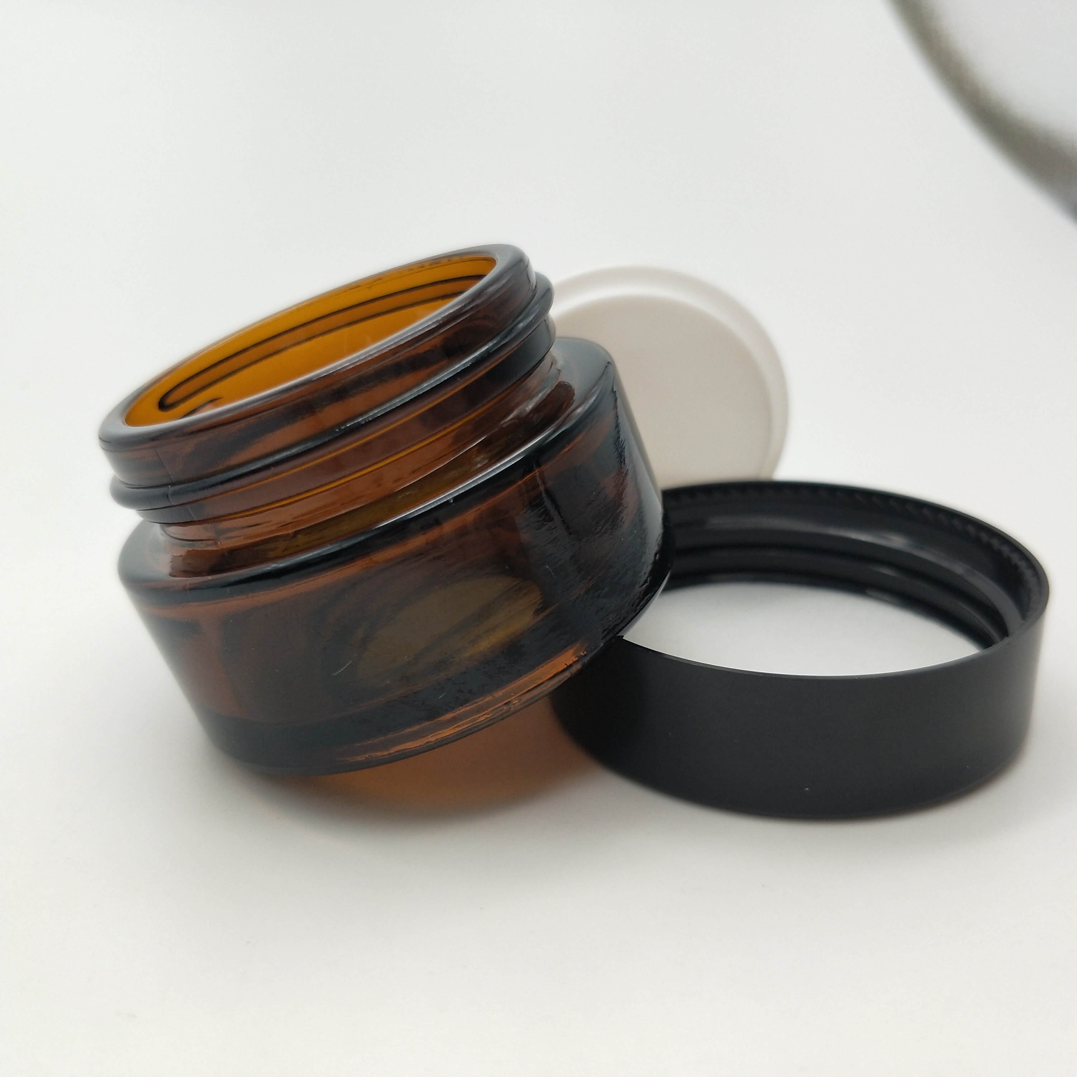 15g 20g 50g Silver Cream Glass Painted Bottle and Empty Glass Jar Spray Cosmetic with Screw Lid Cap