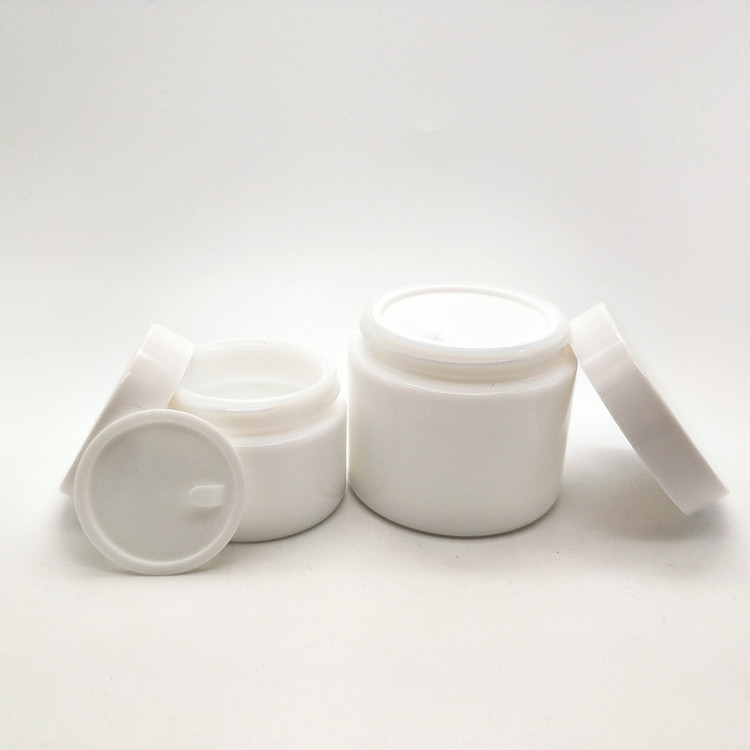 15g 20g Empty Opal White Cosmetic Lotion Care Cream Jar Glass Porcelain with Screw Cap
