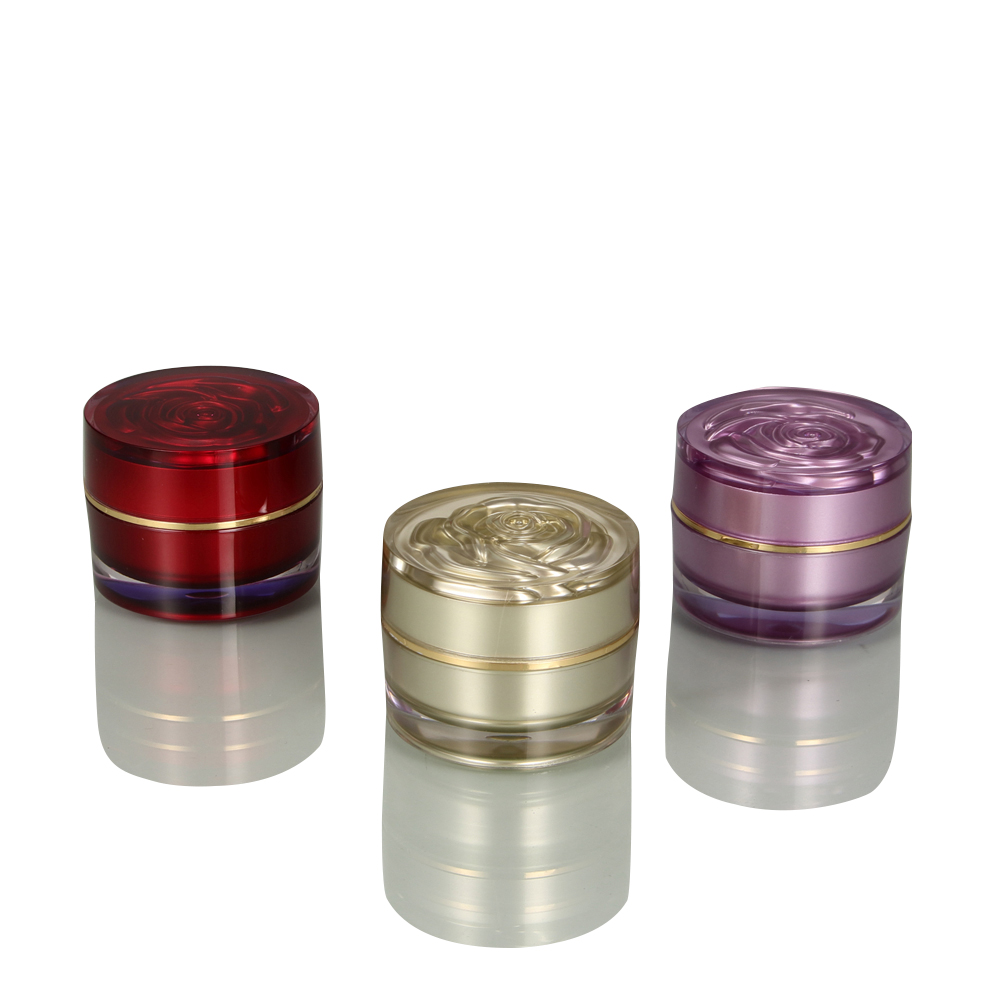 15g 20g Red Rose Cosmetic Packaging Body Acrylic PS Eye Cream Jar