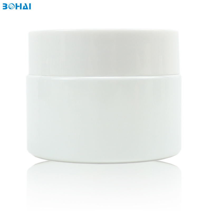 15g 20g White porcelain glass jar face cream with white cap