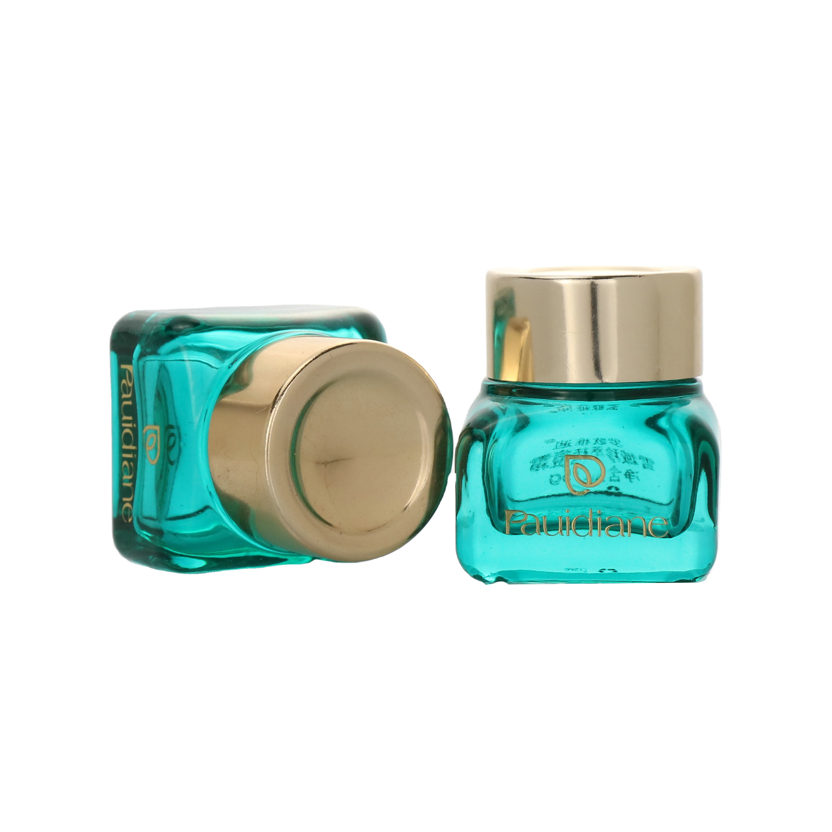 15g 20g transparent or color mini square jar for lip balm care with gold cap cosmetic packaging