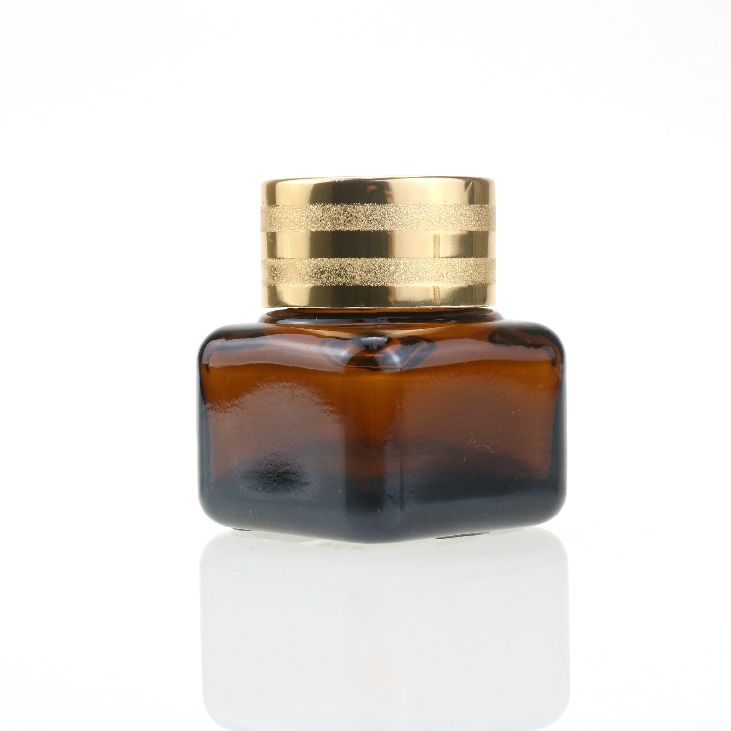 15g 20g transparent or color mini square jar for lip balm care with gold cap cosmetic packaging