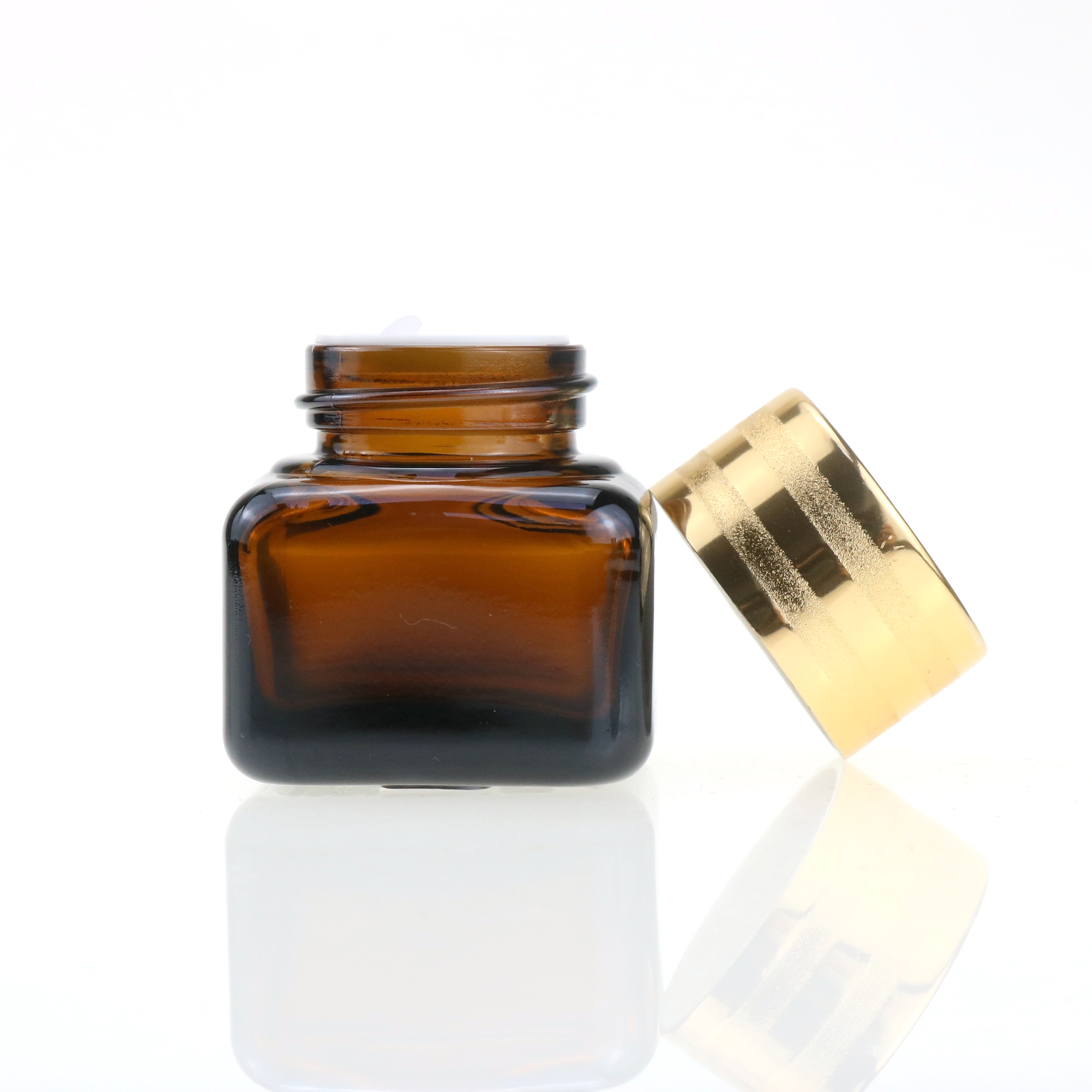 15g 20g transparent or color mini square jar for lip balm care with gold cap cosmetic packaging