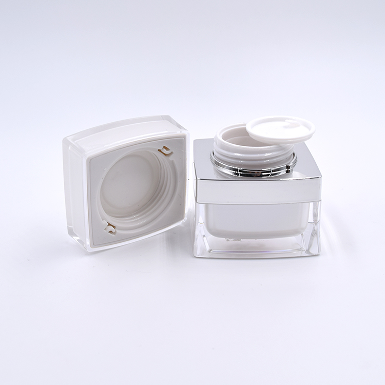 15g 30g 1oz 50g double wall cosmetic packaging popular white fancy top quality eco friendly acrylic luxury empty jar container
