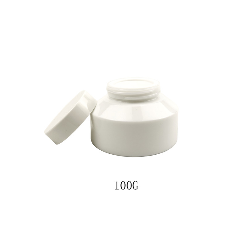 15g 30g 50g 100g 1oz 1.7oz 2.1oz 3.3oz slanted shoulder jar opal white ceramic glass skin cream jar cosmetic with white lid