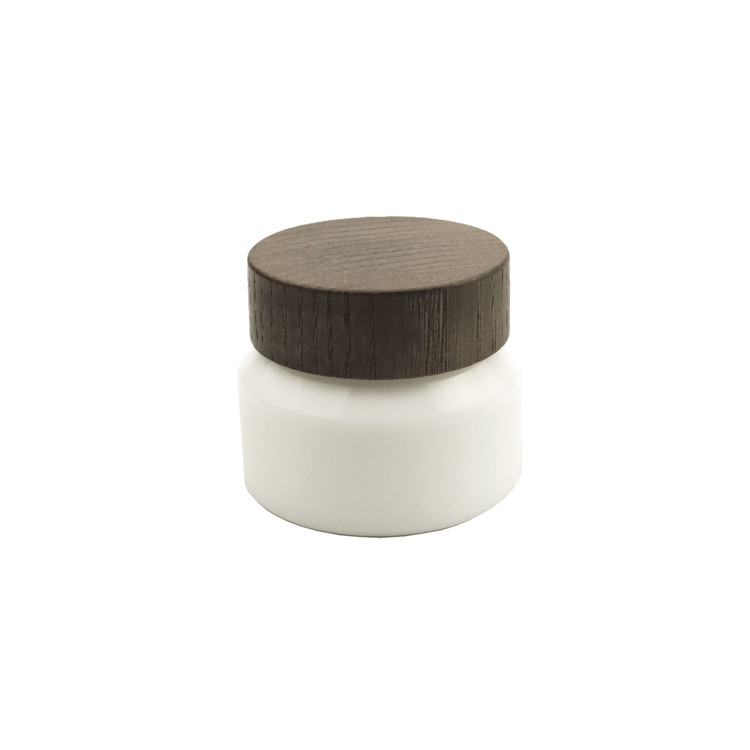 15g 30g 50g 100g 1oz 1.7oz 2.1oz 3.3oz slanted shoulder jar opal white ceramic glass skin cream jar cosmetic with white lid