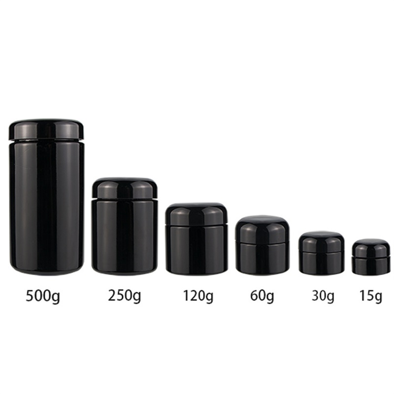 15g 30g 50g 100g 200g 250g 500g UV dark violet glass jar for cosmetic cream Dark Violet Glass Storage Containers Jar