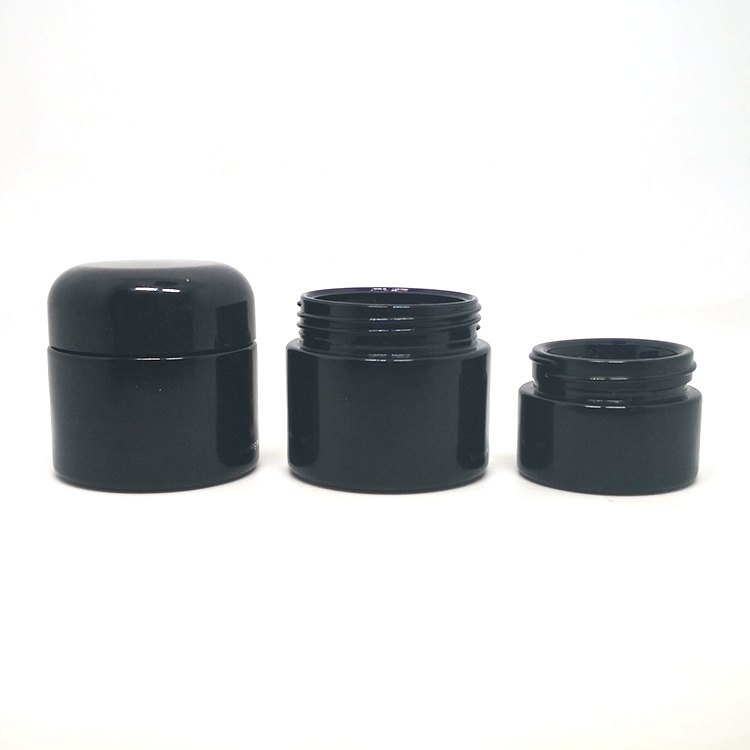 15g 30g 50g 100g 200g 250g 500g dark violet black glass jar with arc round lid