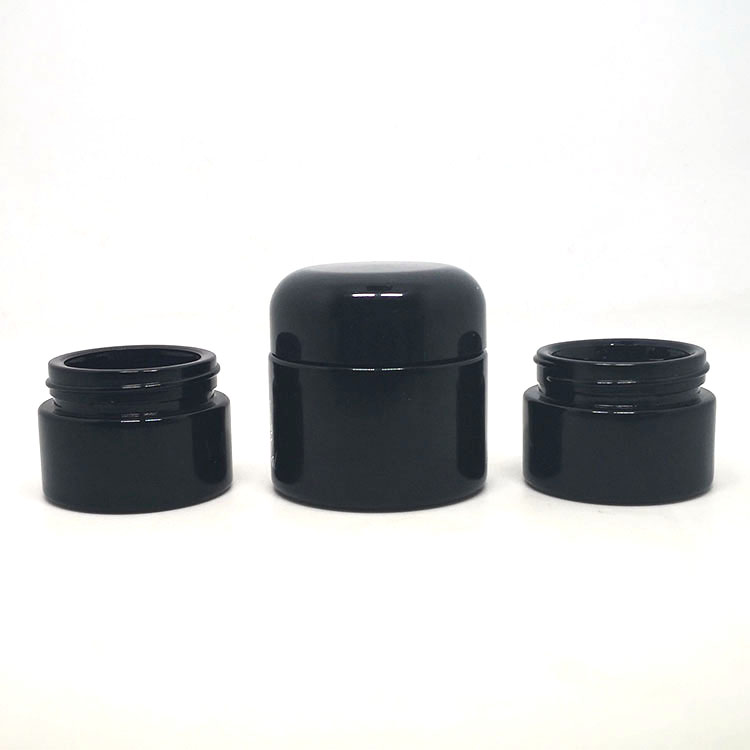 15g 30g 50g 100g 200g 250g 500g dark violet black glass jar with arc round lid