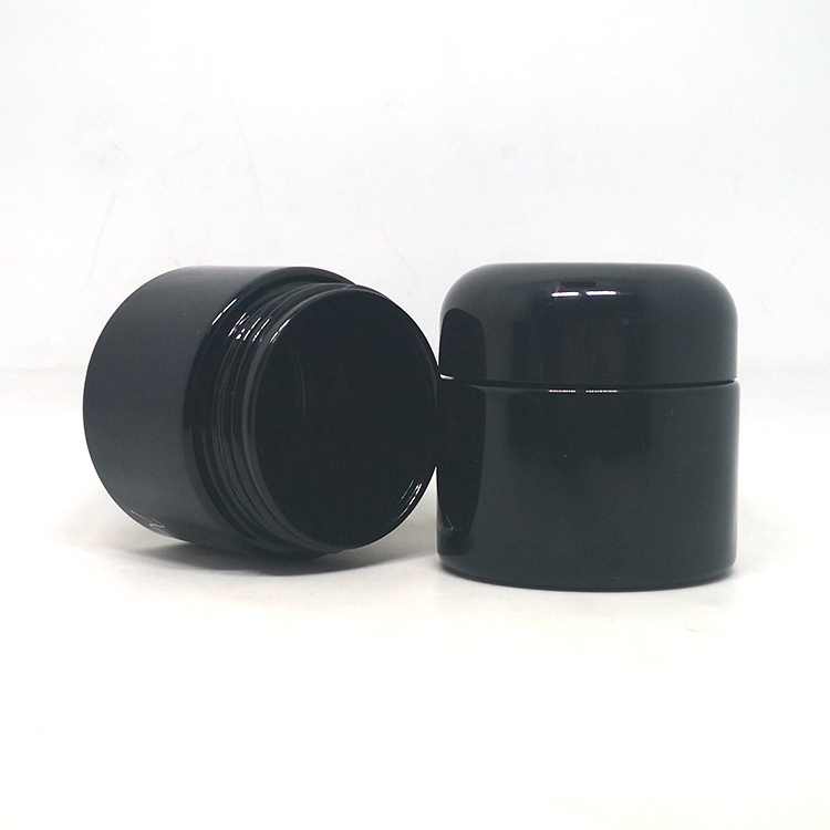15g 30g 50g 100g 200g 250g 500g dark violet black glass jar with arc round lid