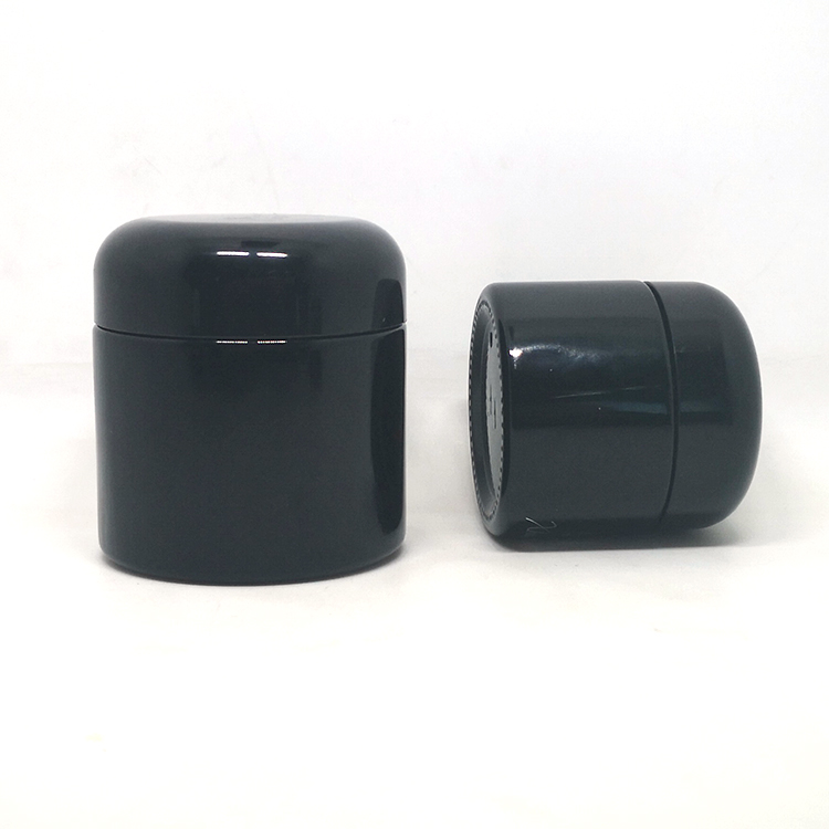 15g 30g 50g 100g 200g 250g 500g dark violet black glass jar with arc round lid