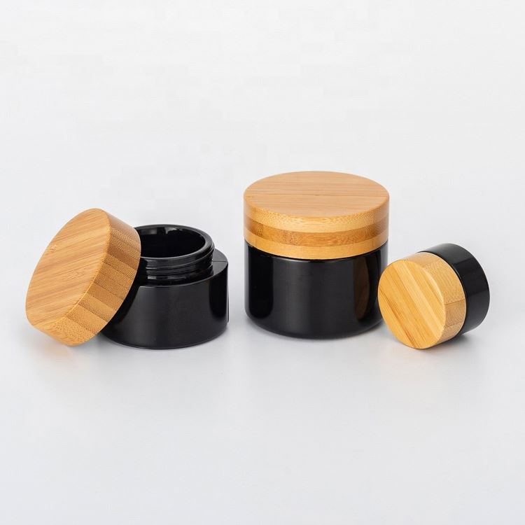 15g 30g 50g 100g Bamboo Lid Glass Container Eco Friendly Cosmetic Glass Jar Glass Jar With Lid