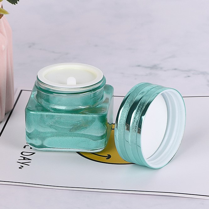15g 30g 50g 100g Blue and Green Glass Cream Jar Tawny Scrub Transparent and Opaque Cosmetics Packing Jars