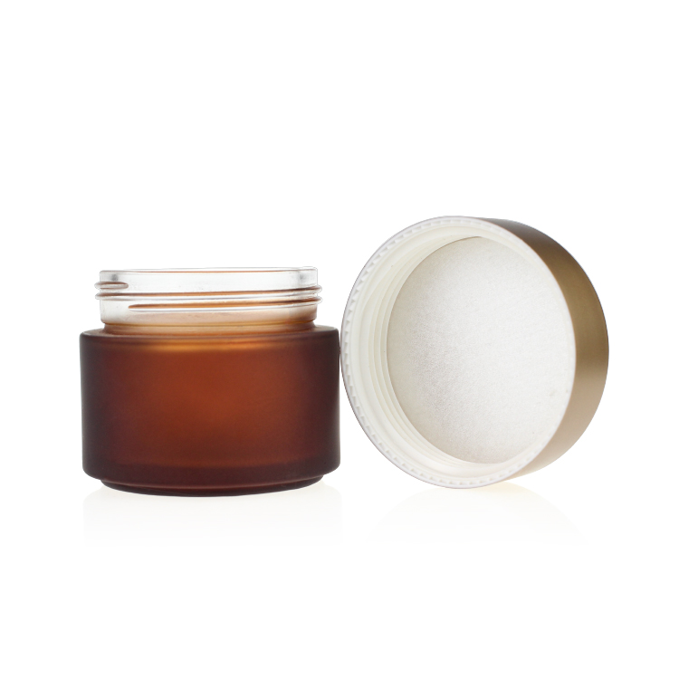 15g 30g 50g 100g Cosmetic Round Shape Amber Black Clear Glass Jar Container