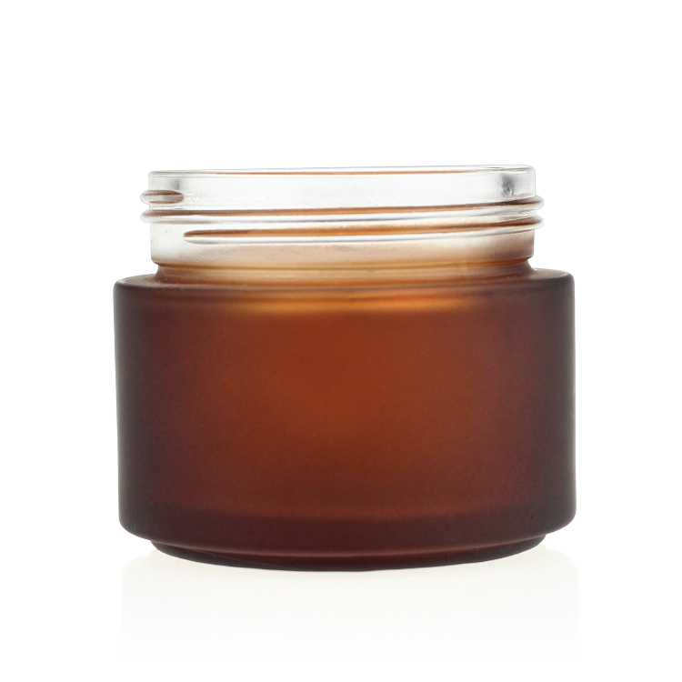 15g 30g 50g 100g Cosmetic Round Shape Amber Black Clear Glass Jar Container