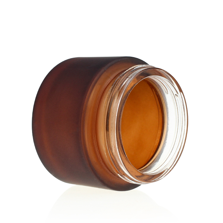 15g 30g 50g 100g Cosmetic Round Shape Amber Black Clear Glass Jar Container