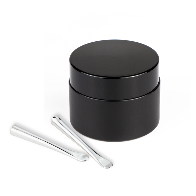 15g 30g 50g 100g Cosmetic round shape amber black empty glass cream jars with black lid