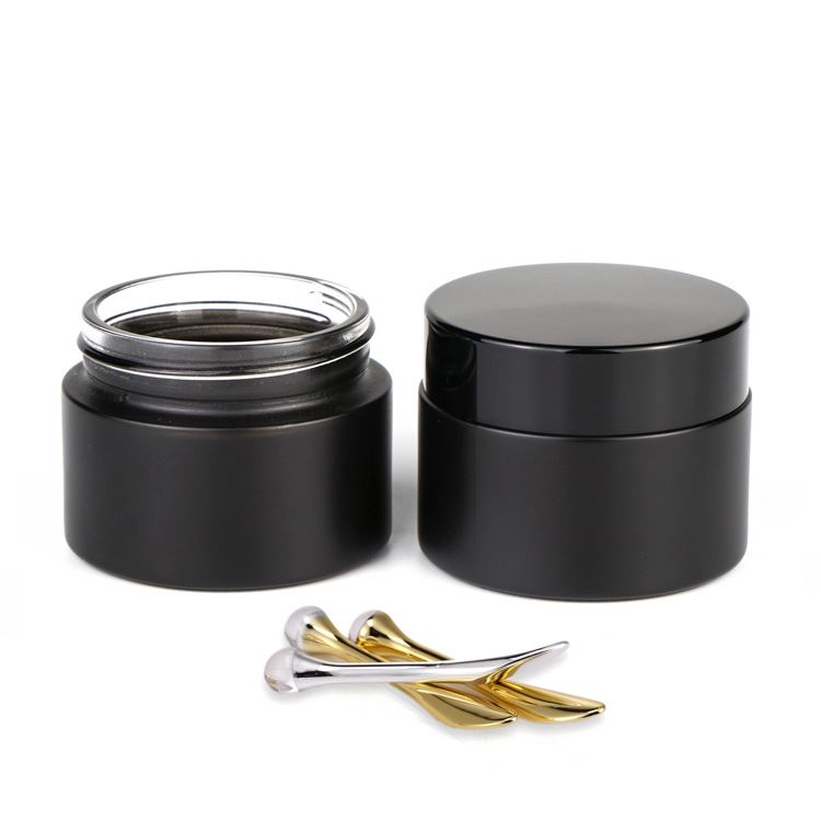 15g 30g 50g 100g Cosmetic round shape amber black glass jar container / Elegant empty cream jars with black lid