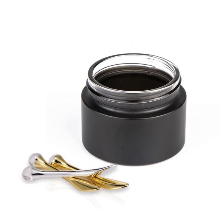 15g 30g 50g 100g Cosmetic round shape amber black glass jar container / Elegant empty cream jars with black lid
