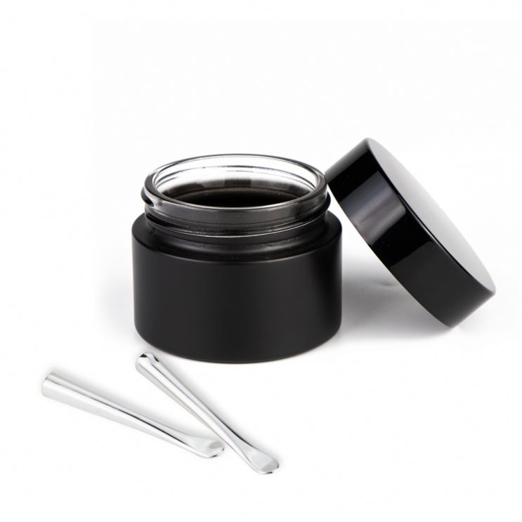 15g 30g 50g 100g Cosmetic round shape amber black glass jar container / Elegant empty cream jars with black lid