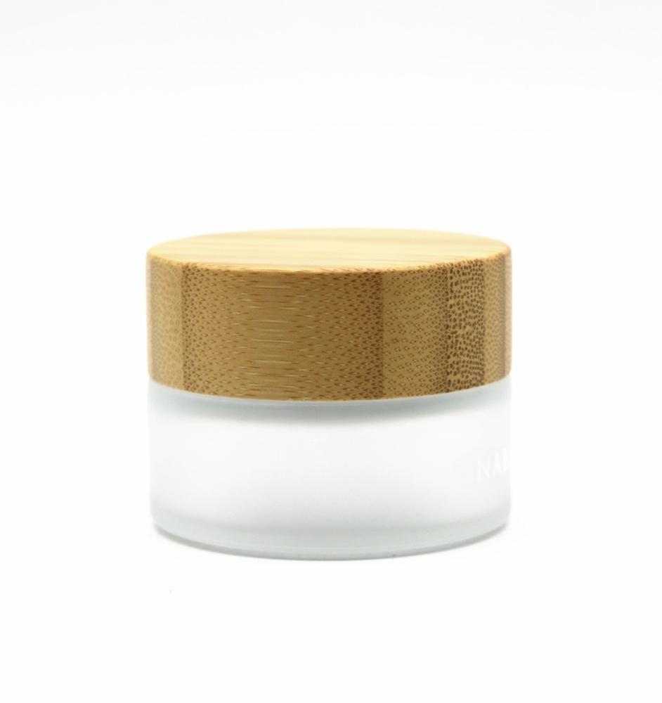15g 30g 50g 100g Empty Eye Cream Container Frosted Cosmetic Glass Jar With Bamboo Lid