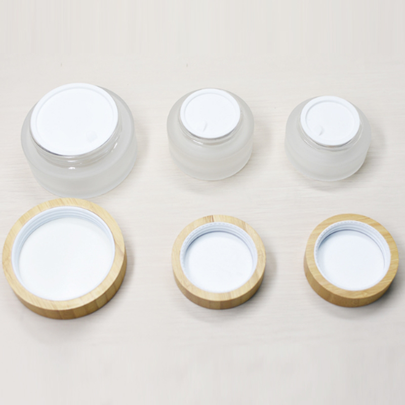 15g 30g 50g 100g Glass bamboo Mist Bottle cosmetic jar