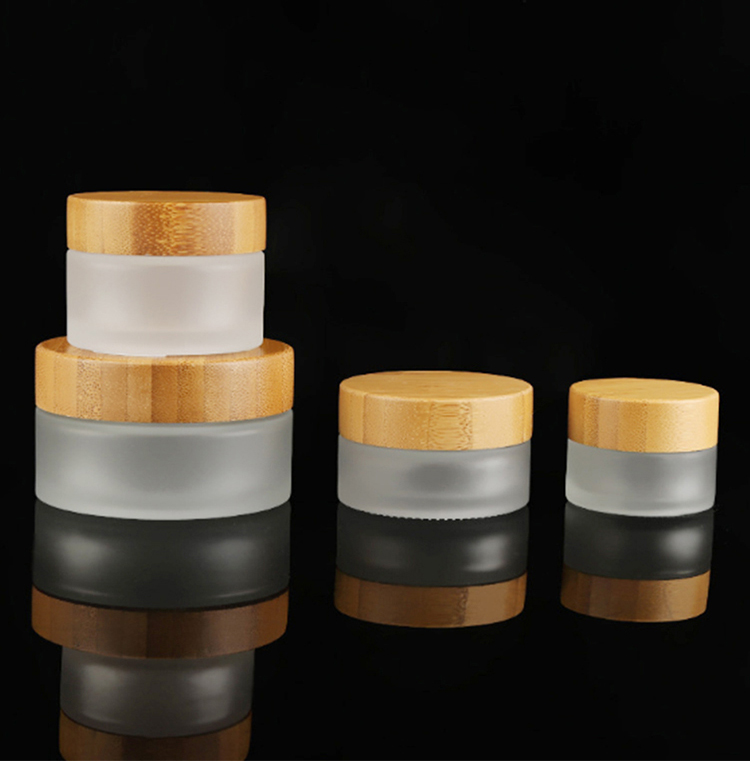 15g 30g 50g 100g Glass bamboo Mist Bottle cosmetic jar