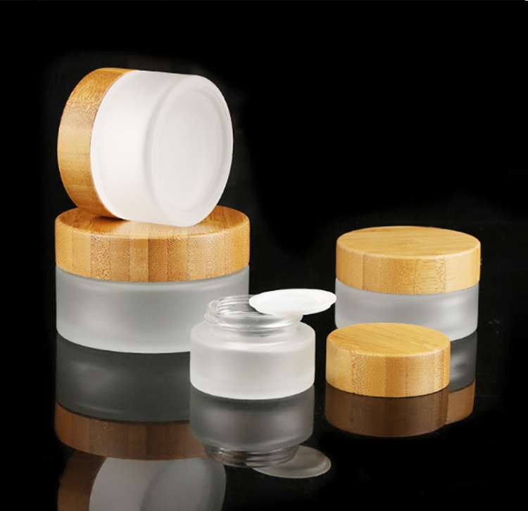 15g 30g 50g 100g Glass bamboo Mist Bottle cosmetic jar