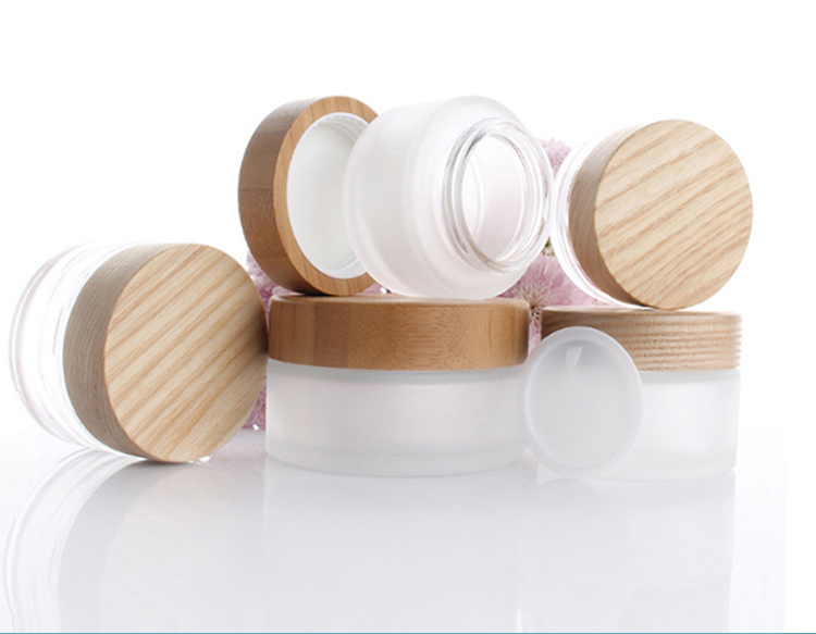 15g 30g 50g 100g Glass bamboo Mist Bottle cosmetic jar