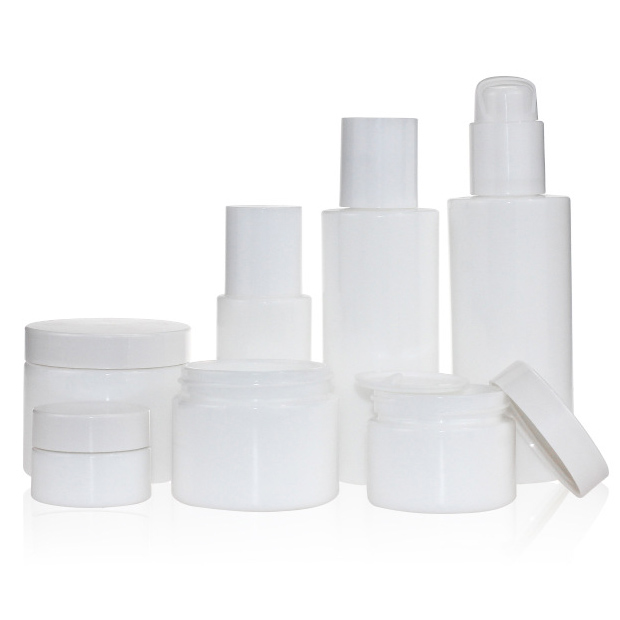 15g 30g 50g 100g Opal Glass Packaging Skincare Cream Lotion Cosmetic Bottle and Jar With PE Lid
