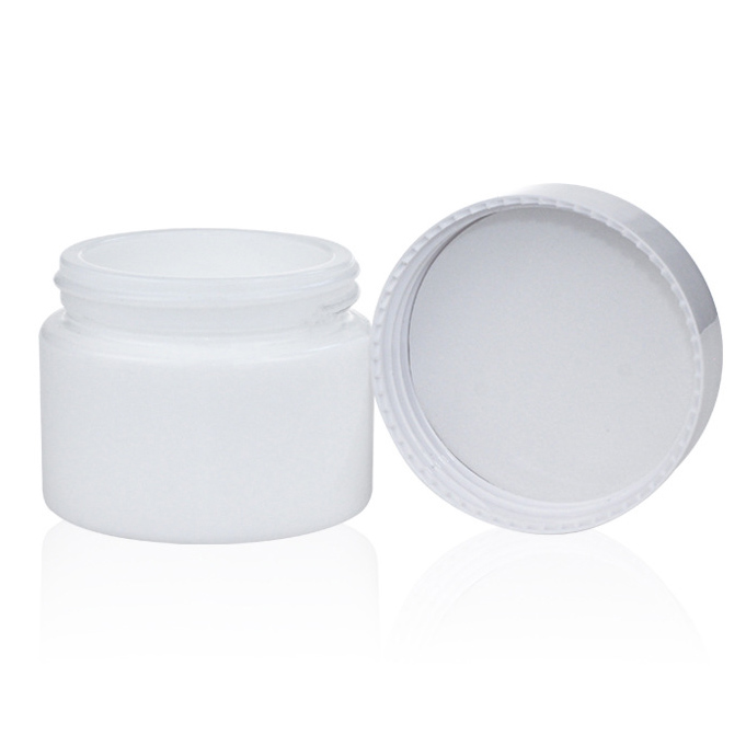 15g 30g 50g 100g Opal Glass Packaging Skincare Cream Lotion Cosmetic Bottle and Jar With PE Lid