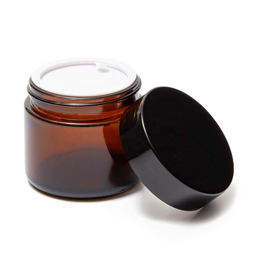 15g 30g 50g 100g amber glass jar with screw aluminum lid for cosmetic cream