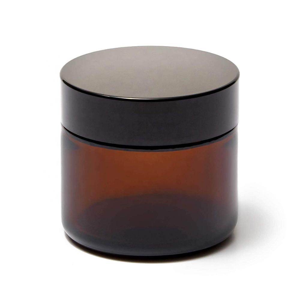 15g 30g 50g 100g amber glass jar with screw aluminum lid for cosmetic cream