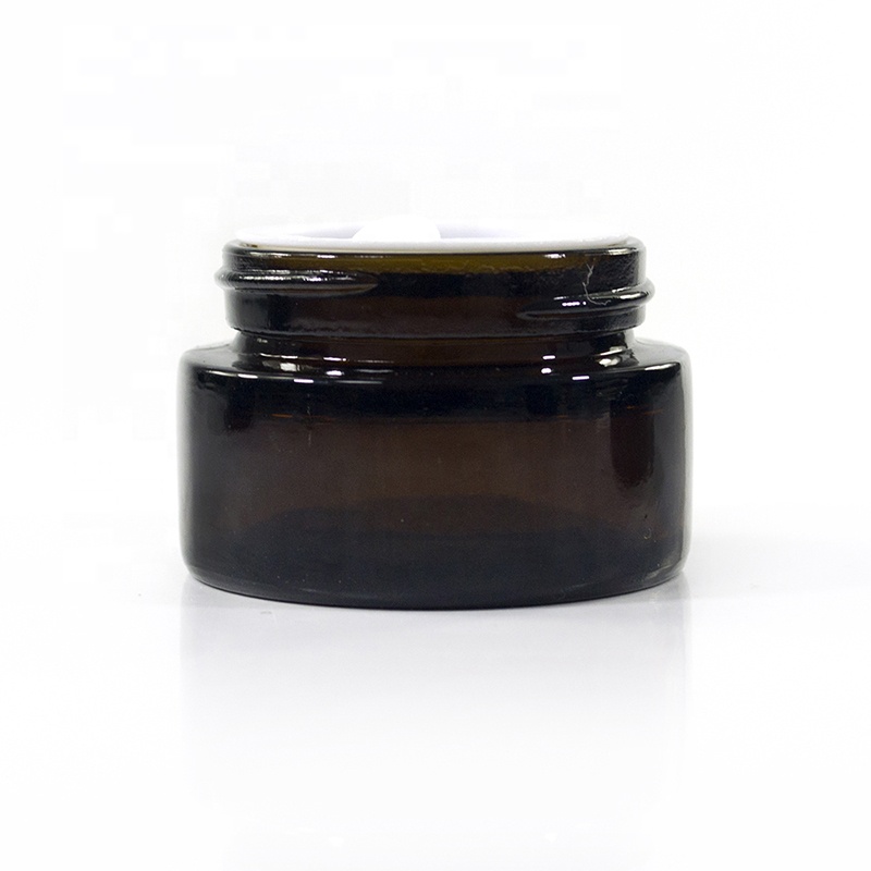 15g 30g 50g 100g amber glass jar with screw aluminum lid for cosmetic cream