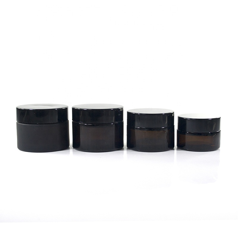 15g 30g 50g 100g amber glass jar with screw aluminum lid for cosmetic cream