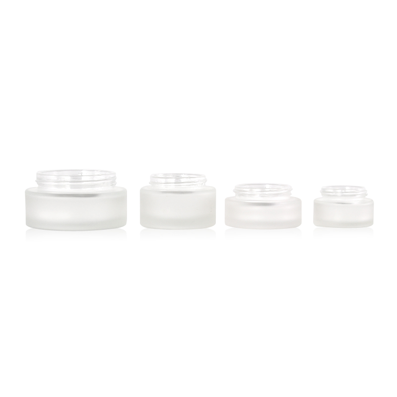 15g 30g 50g 100g clear frosted glass cream jar with bamboo lid